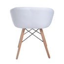 Sedia Imbottita in Similpelle e Legno Bianco 52x45.5x64 cm 