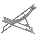 Sdraio Pieghevole Lido con Poggiatesta 94x60x92-81 cm in Poliestere e PVC Grigio Chiaro      