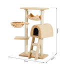 Albero Tiragraffi con Cuccia e Amaca Beige 55x30x100 cm 