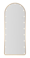 Specchio da Terra LED Hollywood Arco 70x6x170 cm in Alluminio e Specchio Oro      