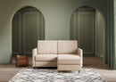 Divano 2 Posti con Pouf 138x155x85 cm Karay in Tessuto Beige
