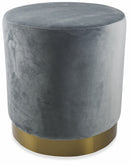 Pouf Poggiapiedi Ø46x48 cm in Velluto Soriani Grigio Chiaro