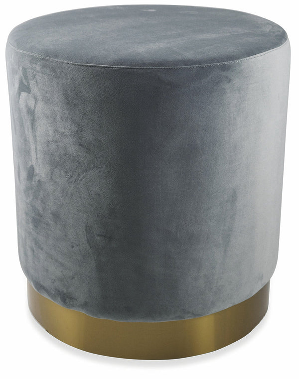 prezzo Pouf Poggiapiedi Ø46x48 cm in Velluto Soriani Grigio Chiaro