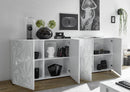 Mobile Buffet 4 Ante 241x42x84 cm in Legno TFT Praga Bianco Lucido