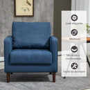Poltrona 76x70x87 cm in Tessuto Effetto Lino Blu