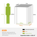 Casetta Box da Giardino Porta Attrezzi 100x104x160 cm con Porta a Battente in Acciaio Galvanizzato Marrone Chiaro      