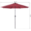 Ombrellone da Giardino Ø2,75x2,33 m Palo Ø38 mm in Metallo con luci LED Rosso 