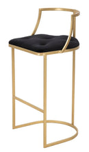 Sgabello Bar Istanbul Ø45x90 cm in Ferro e Spugna e Tessuto e MDF Oro e Nero      