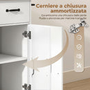 Mobile da Cucina 96,5x38x87 cm con Cassetto Armadietto e Ripiano Regolabile in MDF Bianco      