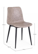 Set 2 Sedie 44x50x80 cm in Similpelle Nero e Beige