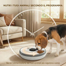 Distributore Automatico Cibo Gatti e Cani con Timer e Display LED 1-6 Pasti Giornalieri per Cibo Secco e Umido Bianco e Grigio      