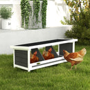 Nido per Galline 95x37x34 cm a 3 Aree con Base Rialzata e Tetto in Legno e Bitume Grigio      