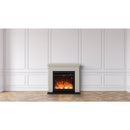 Camino Elettrico da Pavimento 99x88,3x25 cm Effetto Fiamma 1500W Sined Asciano Beige