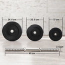 Set di Manubri per Allenamento a Casa in Tubi d'Acciaio e PE Plastica 12 Pezzi 40Kg Nero