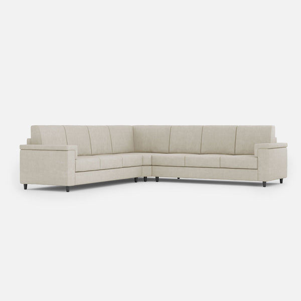 online Divano Angolare 7 Posti 286x286x85 cm Marrak in Tessuto Latte