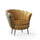 Poltrona a conchiglia Orel 75x80x75 cm in velluto senape bordo grigio