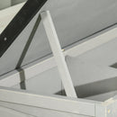 Conigliera Rialzata da Esterni con Tetto Apribile e Vassoio Estraibile 84x43x70 cm in Legno Grigio