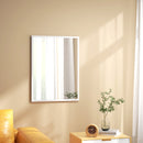 Specchio da Parete Rettangolare 60x80 cm in Vetro e MDF Bianco      