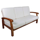 Divano Divanetto 3 Posti in Legno 175x85x83cm Vandi Panna