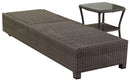 Lettino da Giardino in Polyrattan con Cuscini Atlanta Grigio