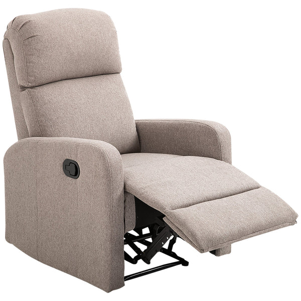 Poltrona Relax Reclinabile Manuale 66x83x107 cm in Tessuto Effetto Lino Grigia online