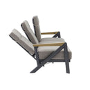 Set 4 Pezzi Salotto da Giardino 5 Posti Kea Plus con Divano 2 Poltrone Reclinabili e Tavolino Piano in Ceramica in Alluminio Verniciato Grigio  