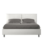Letto Matrimoniale con Alzata Comoda Imbottito in Similpelle Antea Bianco Varie Misure
