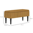Panca Fondoletto 95x38x45 cm in Poliestere Grigia e Nera