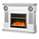 Camino Elettrico da Pavimento 105x120x33 cm Effetto Fiamma 1500W Prometeu & Mars Bianco/nero