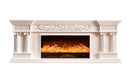 Camino Elettrico da Pavimento 70x180x33 cm Effetto Fiamma 1500W Galiot Bianco