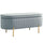 Panca Contenitore Ovale 108x44x43,5 cm con Coperchio Sollevabile in Tessuto Vellutato Grigio