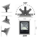 Faro LED RGB da Esterno 20W con Staffa e Angolazione 120° con Protezione IP66