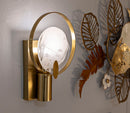 Lampada da Muro Oklan 20x10x29 cm in Vetro e Ferro Oro e Naturale      
