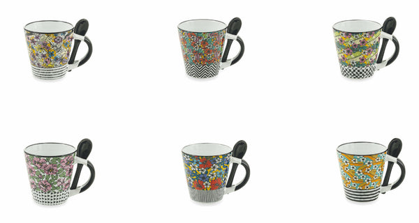 Set 6 Tazzine da Caffè Ø6x6,5 cm in Gres Villa d'Este Home Tivoli Carribbean Queen online