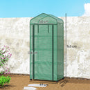 Serra da Balcone a 4 Livelli 69x50x165 cm con 4 Rotelle e Ingresso Avvolgibile in Acciaio e PE Verde      