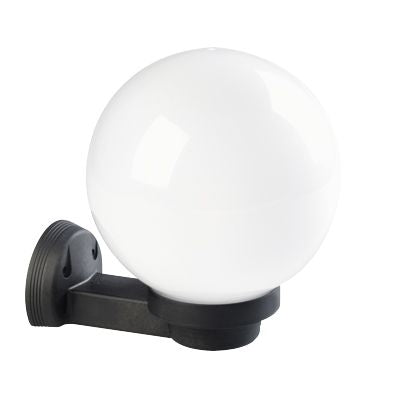sconto Lampada Applique a Sfera Opale in Alto Colore Nero Diametro 20Cm per Esterno Linea Globo Sovil