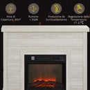 Camino Elettrico da Pavimento 1800W Effetto Fiamma e Telecomando 96,5x22x81,7 cm Grigio Chiaro