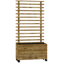 Fioriera Verticale 76x30x155 cm con 4 Ruote e Traliccio per Piante Rampicanti in Legno      