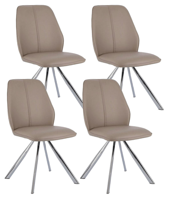 prezzo Set 4 Sedie 44x62x88h cm Maxwell Pu Tortora
