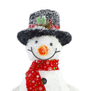 Pupazzo di Neve Decorativo con Luci Led da 65 cm con Sciarpa e Cappello