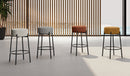 Set 2 Sgabelli Syd 41x41x67 cm in Tessuto Ocra       