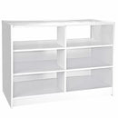 Set 3 Banconi Angolari da Negozio e Reception con Mensole e Vetrine Bianco Brillante