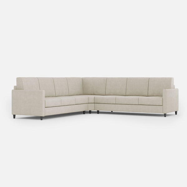 Divano Angolare 7 Posti 281x281x85 cm Karay in Tessuto Latte sconto
