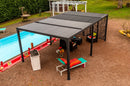 Pergola da Giardino 3,6x6 m in Alluminio con 5 Pannelli Moucharabieh Grigio Antracite 