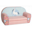 Divano Sofà per Bambini 80x31x50 cm in Cotone Unicorno Rosa 