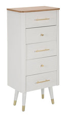 Cassettiera Matera 45x100x32 cm in Legno MDF e Ferro Bianco/Marrone