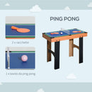 Tavolo Multi Gioco 4 in 1 Calcio Balilla Hockey Ping Pong e Biliardo in Legno MDF 87x43x73 cm 