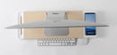 Supporto Monitor da Scrivania 56x20x5,7 cm con Base di Ricarica Wireless in MDF e Plastica Bianco