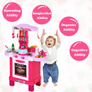Cucina Giocattolo per Bambini 64x29x87 cm con 33 Accessori Rosa