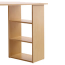 Scrivania da Ufficio con 3 Cassetti e Ripiani in Legno Naturale 120x49x72 cm 